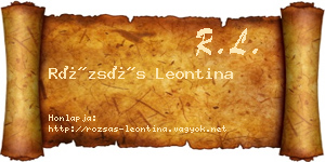 Rózsás Leontina névjegykártya